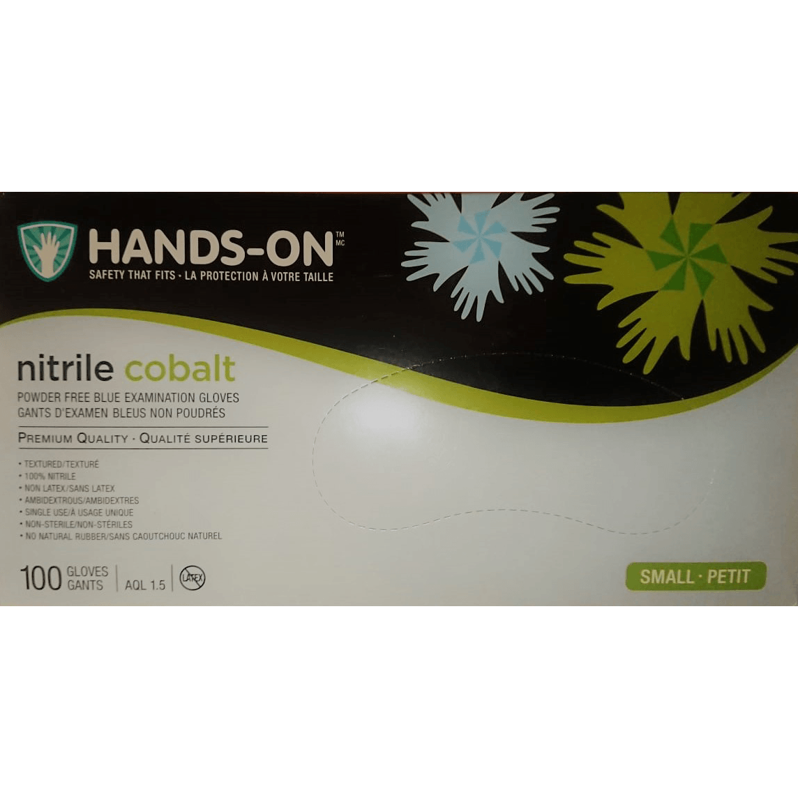 Hands-On Nitrile Cobalt Powder Free Gloves 100 Pcs Box